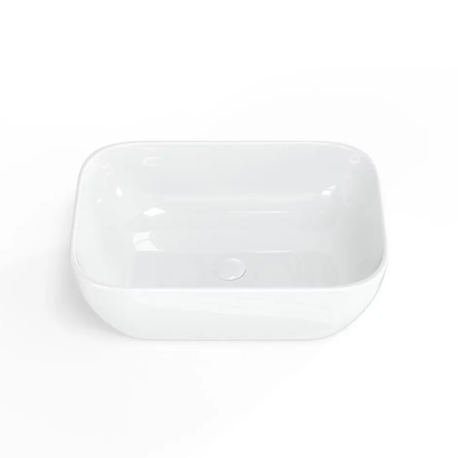 Swiss Aqua Technologies Infinitio Vasque à poser 45,5x32,5 cm, sans trop-plein, Blanc brillant (SATINF4532)* Vasque À Poser