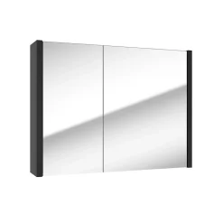 Swiss Aqua Technologies Meuble à miroir SAT Delano 80x60 cm stratifié noir (DELANOG80C)* Armoire De Salle De Bains