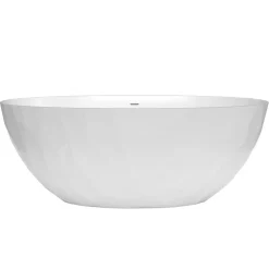 Swiss Aqua Technologies Meda Baignoire ilot autoportante 167x82,3 cm en marbre coulé 309L, sans pieds, blanc (SATME1670):