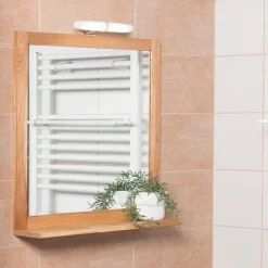 Swiss Aqua Technologies Miroir avec étagère Naturel Home 60x61,5 cm, bois (HOMEZRC)* Miroir Simple
