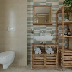 Swiss Aqua Technologies Miroir avec étagère Naturel Home 60x61,5 cm, bois (HOMEZRC)* Miroir Simple
