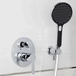 Swiss Aqua Technologies Pomme de douche SAT noir/chrome (SATBSRS33C)* Pommeau De Douche, Flexible Et Barre De Douche