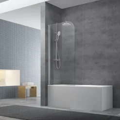 Swiss Aqua Technologies Pare-baignoire avec un panneau pivotant en verre, 150x75cm, Chrome (SATVZUNIKCRT75)