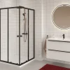 Swiss Aqua Technologies SAT PROJECT Douche 90x90cm coulissante avec profilé noir mat (SATPROMUQ90CT)