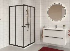 Swiss Aqua Technologies SAT PROJECT Douche 90x90cm coulissante avec profilé noir mat (SATPROMUQ90CT)