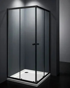 Swiss Aqua Technologies SAT PROJECT Douche 90x90cm coulissante avec profilé noir mat (SATPROMUQ90CT)