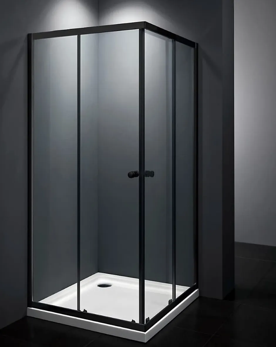 Swiss Aqua Technologies SAT PROJECT Douche 90x90cm coulissante avec profilé noir mat (SATPROMUQ90CT)