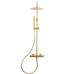 Swiss Aqua Technologies SAT DARK Colonne de douche avec Mitigeur Thermostatique, Or Brossé (SATDASSTKBZ)* Colonne De Douche Hydromassante
