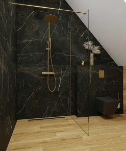 Swiss Aqua Technologies SAT DARK Colonne de douche avec Mitigeur Thermostatique, Or Brossé (SATDASSTKBZ)* Colonne De Douche Hydromassante