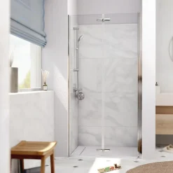 Swiss Aqua Technologies SK Porte de douche 100x196cm pliante anticalcaire avec profilé chrome brillant (SATSK100NIKA)* Porte De Douche