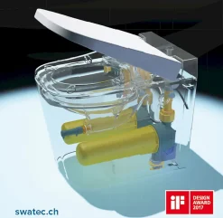 Swiss Aqua Technologies Ultimax WC hybride avec réservoir intégré et abattant frein de chute (SATOFSHFS3)
