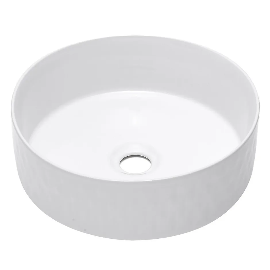 Swiss Aqua Technologies Vasque à poser Infinitio 36 x 36 x 12 cm sans trop-plein, blanc brillant (SATINF3636)