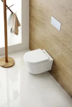 Swiss Aqua Technologies WC suspendu sans bride et fixations invisibles + abattant frein de chute (SATBRE010RREXP)