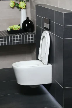 Swiss Aqua Technologies WC suspendu sans bride et fixations invisibles + abattant frein de chute (SATBRE010RREXP)