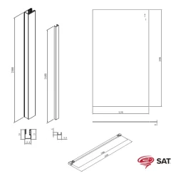 Swiss Aqua Technologies Walk-in 120x200cm Paroi en verre Crystal Glass 8 mm anticalcaire, avec bras et profilés or* Paroi De Douche