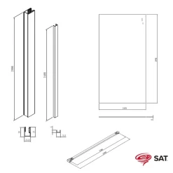 Swiss Aqua Technologies Walk-in 110x200cm paroi Crystal Glass 8 mm anticalcaire+bras et profilés chrome brillant SATBWI110PR