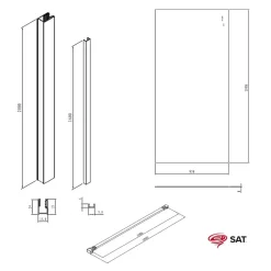 Swiss Aqua Technologies Walk-in 100x200cm paroi Crystal Glass 8mm anticalcaire+bras et profilés noir mat (SATBWI100PRC)* Paroi De Douche