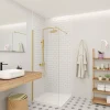 Swiss Aqua Technologies Walk-in 80x200cm Paroi en verre Crystal Glass 8 mm anticalcaire, avec bras et profilés or (SATBWI80PRZ)