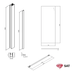 Swiss Aqua Technologies Walk-in 80x200cm Paroi en verre Crystal Glass 8 mm anticalcaire, avec bras et profilés or (SATBWI80PRZ)