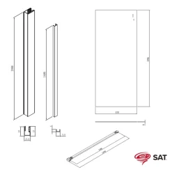 Swiss Aqua Technologies Walk-in 90x200cm Paroi en verre Crystal Glass 8 mm anticalcaire, avec bras et profilés Laiton* Paroi De Douche