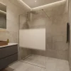 Swiss Aqua Technologies Walk-in 120x200cm, Verre semi poli Crystal Glass 8 mm anticalcaire, avec bras et profilés chrome brillant* Paroi De Douche