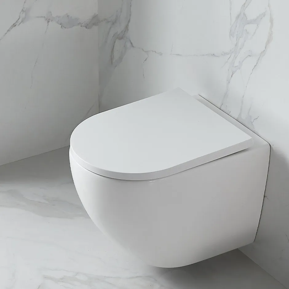 Swiss Aqua Technologies WC suspendu sans bride et fixations invisibles, abattant frein de chute (SAT67010RREXP)