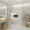 Swiss Aqua Technologies Walk-in 90x200cm Paroi Crystal Glass 8mm anticalcaire+bras&profilés chrome brillant (SATBWI90PR)* Paroi De Douche
