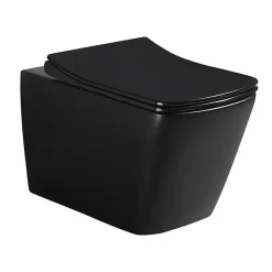 Swiss Aqua Technologies WC suspendu Infinitio noir mat sans bride Design, fixations invisibles+abattant softclose
