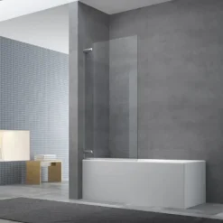Swiss Aqua Technologies 150x80 cm TGD NEW Pare-baignoire pivotant en verre, orientation gauche et droite, chrome (SATTGVZO150CRT)