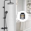 Homelody Système de Douche avec Filtre et Thermostat Noir avec Douchette à Main à 3 Types de Jets et Douche de Tête de 25 cm* Colonne De Douche Thermostatique