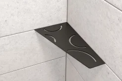 Schluter Tablette murale de douche SHELF- E- S3 - CURVE - inox brossé - 62 x 295 x 154 mm* Etagère Salle De Bains