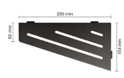 Schluter Tablette murale de douche SHELF- E- S3 - CURVE - aluminium structuré Noir mat - 62 x 295 x 154 mm