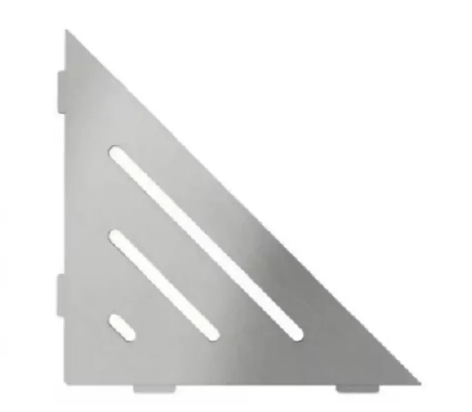 Schluter Tablettes d'angle de douche Shelf- E-S1 - CURVE - Acier inoxydable inox brossé - 210 x 210 mm