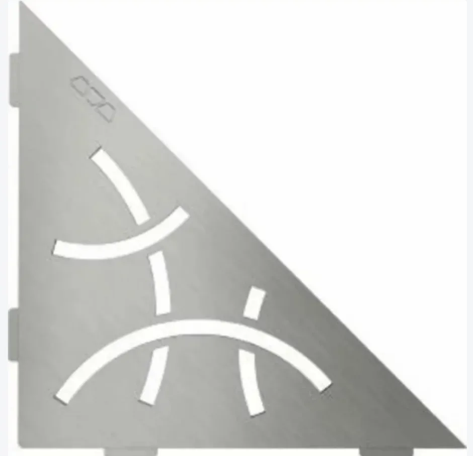 Schluter Tablettes d'angle de douche Shelf- E-S1 - CURVE - Acier inoxydable inox brossé - 210 x 210 mm