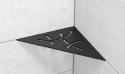 Schluter Tablettes d'angle de douche Shelf- E-S1 - FLORAL - Acier inoxydable inox brossé - 210 x 210 mm* Etagère Salle De Bains