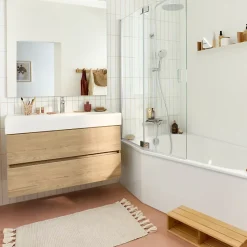 Jacob Delafon Tablier bain douche Bastille installation en niche blanc mat* Tablier Et Habillage De Baignoire