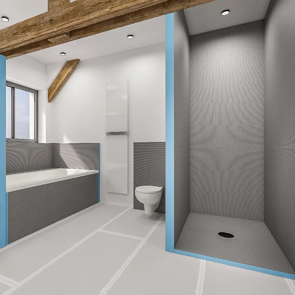 U-tile Tablier de baignoire à carreler sans vérins - 177 x 60 cm