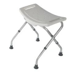 Identités Tabouret de douche - Chaise de douche, 812031 courbé pliant blanc, pliable pour le ranger et le transporter facilement
