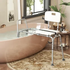 Giantex Tabouret de Douche Coulissant, Banc de Douche Autonomie Hauteur Réglable, Personnes Handicapées Âgées,Charge 160KG* Siège De Douche