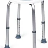 Giantex Tabouret de Douche et de Bain Rond en HDPE, sans Dossier, avec Pieds Antidérapant, Charge Max. 120Kg, Blanc, 45x45x38-51 cm