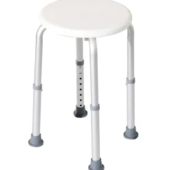 Homcom Tabouret de douche réglable en hauteur siège de douche ergonomique pieds antidérapants charge max. 136 Kg alu HDPE blanc