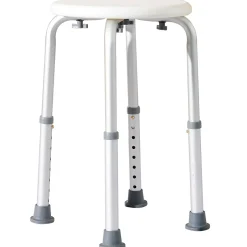 Homcom Tabouret de douche réglable en hauteur siège de douche ergonomique pieds antidérapants charge max. 136 Kg alu HDPE blanc