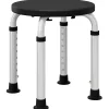 Homcom Tabouret de douche réglable en hauteur siège de douche ergonomique pieds antidérapants charge max. 136 Kg alu HDPE noir* Siège De Douche