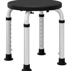 Homcom Tabouret de douche réglable en hauteur siège de douche ergonomique pieds antidérapants charge max. 136 Kg alu HDPE noir* Siège De Douche