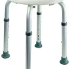 Godonnier Tabouret de salle de bains réglable en alu et PE blanc, adapté aux PMR,* Siège De Douche