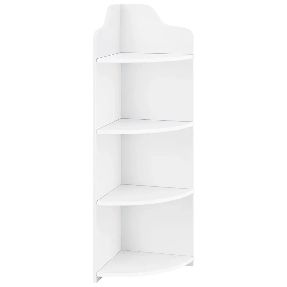 [En.Casa] Étagère Angle Bjurholm pour Salle de Bain à 4 Niveaux 90 x 28 x 28 cm Blanc en.casa