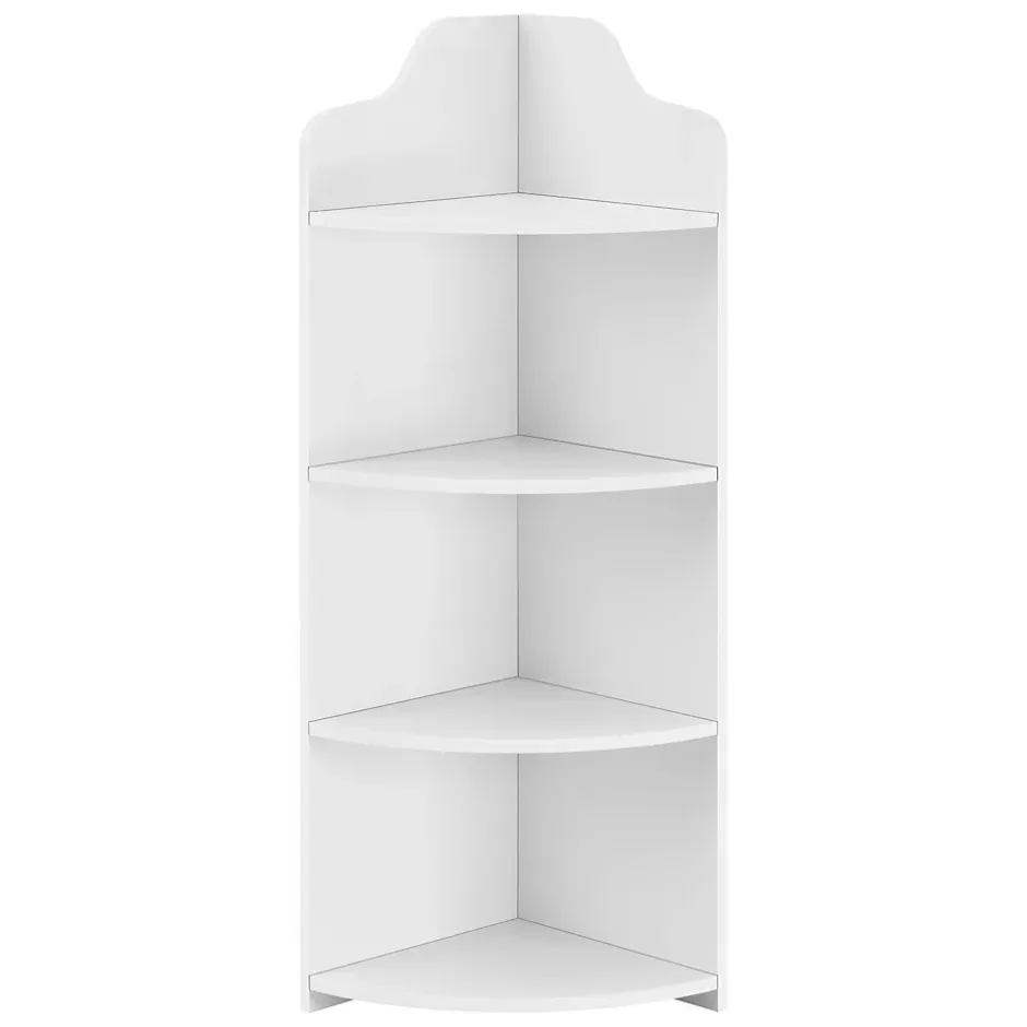 [En.Casa] Étagère Angle Bjurholm pour Salle de Bain à 4 Niveaux 90 x 28 x 28 cm Blanc en.casa