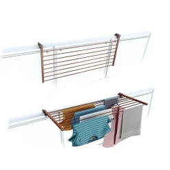 Foxydry Étagère balcon pliable 2 sens corten 118x63x8 cm Duo* Etendoir À Linge