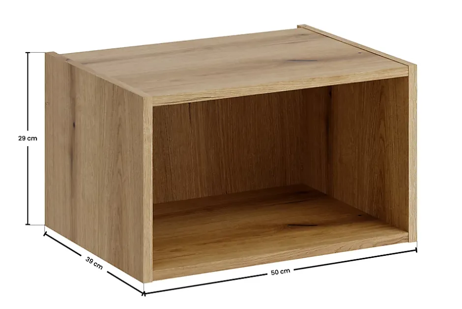 Furnidea Étagère basse suspendue pour meuble sous vasque 50 cm NOVA chêne Coast Evoke