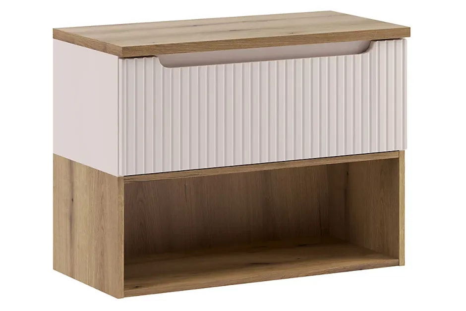 Furnidea Étagère basse suspendue pour meuble sous vasque 80 cm NOVA chêne Coast Evoke* Etagère Salle De Bains